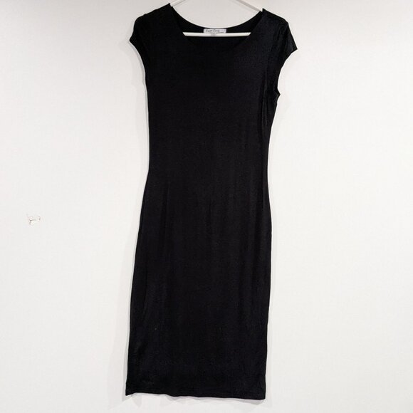 Velvet Torch Scoop Neck Short Sleeve Dress LBD Black Size Medium - Picture 1 of 4